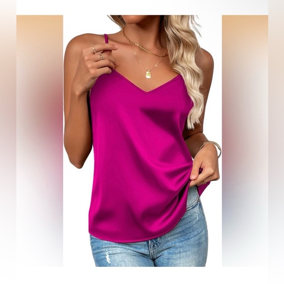 zeagoo Tops - Zeagoo Fuchsia V-Neck Camisole
